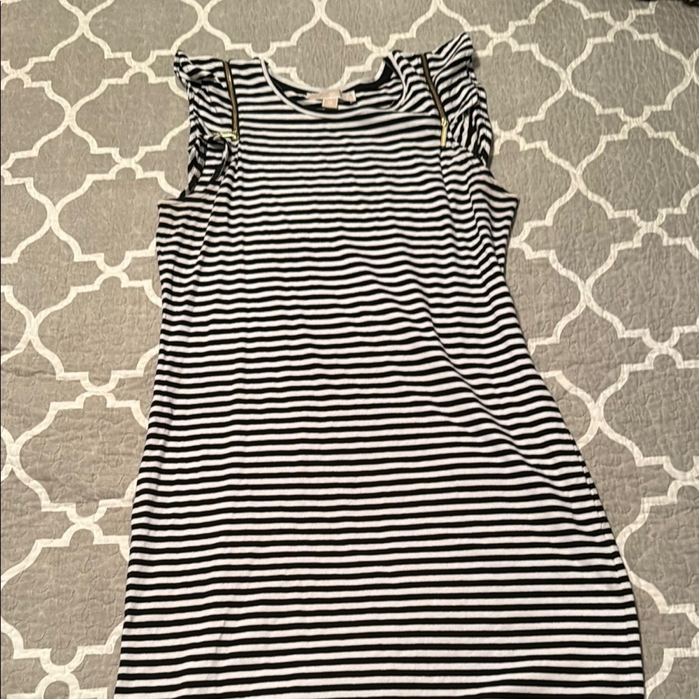Black and White Striped Dress
